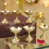 Elegant Brass Finish 6 Piece Dessert Bowl Set in a premium velvet box