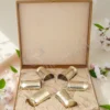 Elegant Brass Finish 6 Piece Glass Set in a premium velvet box