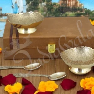 Silver Plated Brass 3D Bowl Set with Tray