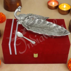 Elegant 11x7 Inch Silver Plated Aluminium Swan Bowl Set displayed on a table