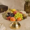 9.5 Inch Brass Decorative Fruit Bowl in a premium velvet box