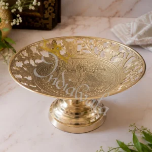 Elegant 9.75 Inch Brass Bowl Set in a premium velvet box