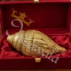 Beautifully detailed 9 Inch Antique Brass Vishnu Shankh for spiritual home decor.