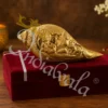 Handcrafted 7 Inch Antique Brass Ganesh Shankh with detailed engravings