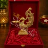 Handcrafted antique brass peacock diya for temple decor