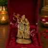 4.5 Inch Antique Brass Radha Krishna Idol in a premium velvet box