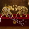 Handcrafted Brass Antique Finish Elephant Pair in a premium velvet box
