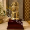 Handcrafted Brass Ashoka Pillar Tabletop Emblem with sturdy base