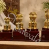 Handcrafted Brass Ashoka Pillar Tabletop Emblem with sturdy base