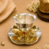 INW-9436_1 Elegant Silver Plated Velvet Box Diya for festive gifting