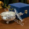 Elegant Silver Plated Steel Elephant Gifting Bowl in a premium velvet box