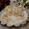 INW-9443_2 Elegant German Silver Ganesh Pooja Plate in a premium leather box