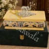 INW-9446 Elegant German Silver Gifting Dry Fruit Box with intricate engravings