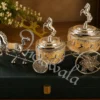 INW-9447_1 Exquisite 16 Inch German Silver Horse Cart Dry Fruit Bowl for premium gifting