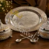 INW-9449_1 German Silver Bowl Set with 14 Inch Tray in a luxury leather box
