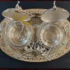 INW-9449_2 German Silver Bowl Set with 14 Inch Tray in a luxury leather box
