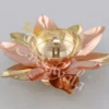 A beautifully handcrafted 3 Inch Brass Copper Lotus Diya with a dual-tone finish.