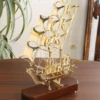 Elegant Gold Plated Brass Ship for home decor and luxury gifting