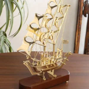 Elegant Gold Plated Brass Ship for home decor and luxury gifting