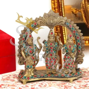Stone Work Brass Ram Darbar Statue with antique finish