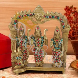 Handcrafted Brass Ram Darbar Antique Stone Statue for spiritual home decor