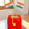 5.5 Inch Brass Indian Flag Table Decor with premium brass finish