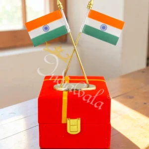 5.5 Inch Brass Indian Flag Table Decor with premium brass finish