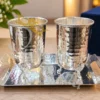 Steel German Silver Glass Set with Tray on a velvet box