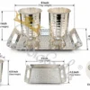 INW-9454_2 Steel German Silver Glass Set with Tray on a velvet box