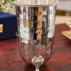 INW-9455_2 German Silver Steel Glass Set with Velvet Box on a matching tray