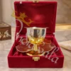 INW-9456_1 German Silver Flower Diya Set in a premium velvet box