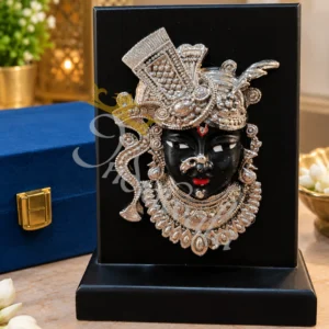 6 Inch German Silver Shrinathji Face Idol