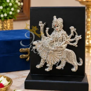 6 Inch German Silver Durga Statue in a premium velvet box