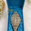 INW-9469_1 A beautifully crafted 9 Inch German Silver Vishnu Shankh, perfect for pooja and spiritual decor.