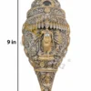 INW-9469_2 A beautifully crafted 9 Inch German Silver Vishnu Shankh, perfect for pooja and spiritual decor.