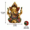 A beautifully handcrafted 5.5 Inch Brass Stone Work Ganesha Gifting Statue, featuring intricate detailing and a premium finish.