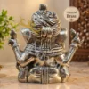 INW-9481_1 7.5 Inch Silver Finish Brass Pagdi Ganesha in a premium velvet box