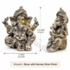 INW-9481_2 7.5 Inch Silver Finish Brass Pagdi Ganesha in a premium velvet box