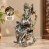 7 Inch Silver Finish Brass Chair Ganesha idol for premium gifting