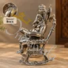 INW-9482_1 7 Inch Silver Finish Brass Chair Ganesha idol for premium gifting