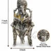 INW-9482_2 7 Inch Silver Finish Brass Chair Ganesha idol for premium gifting