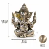 INW-9483_1 5.5 Inch Silver Finish Brass Ganesha Statue in a premium velvet box