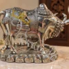 INW-9484_1 Elegant Silver Finish Brass Kamdhenu Cow Statue for spiritual home decor