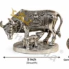 INW-9485_1 Handcrafted 5 Inch Silver Finish Brass Nandi statue for spiritual home decor