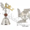 INW-9488_2 German silver swastik diya and peacock bell set in a premium velvet box