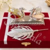 German Silver Swan Morpankh Kumkum Holder in a premium velvet box