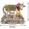 Miniature German Silver Aluminium Cow Figurine in a velvet box for gifting.