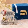 German Silver Kamdhenu Velvet Box for corporate gifting