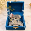 German Silver Kamdhenu Velvet Box for corporate gifting