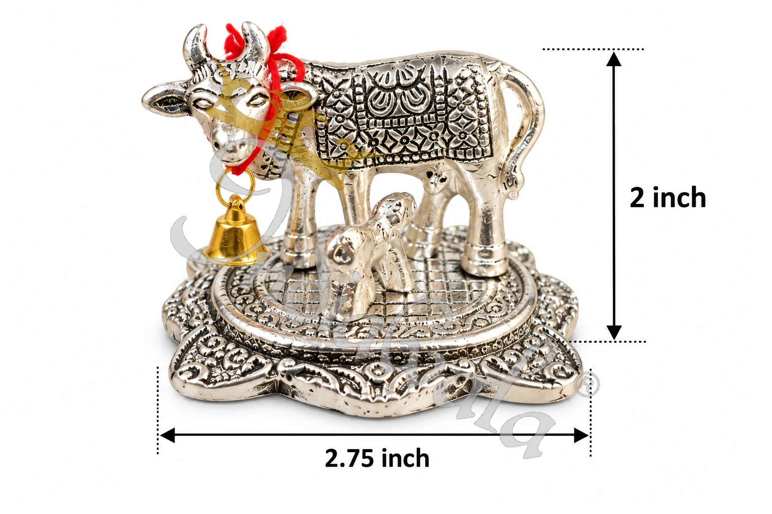 German Silver Kamdhenu Velvet Box for corporate gifting